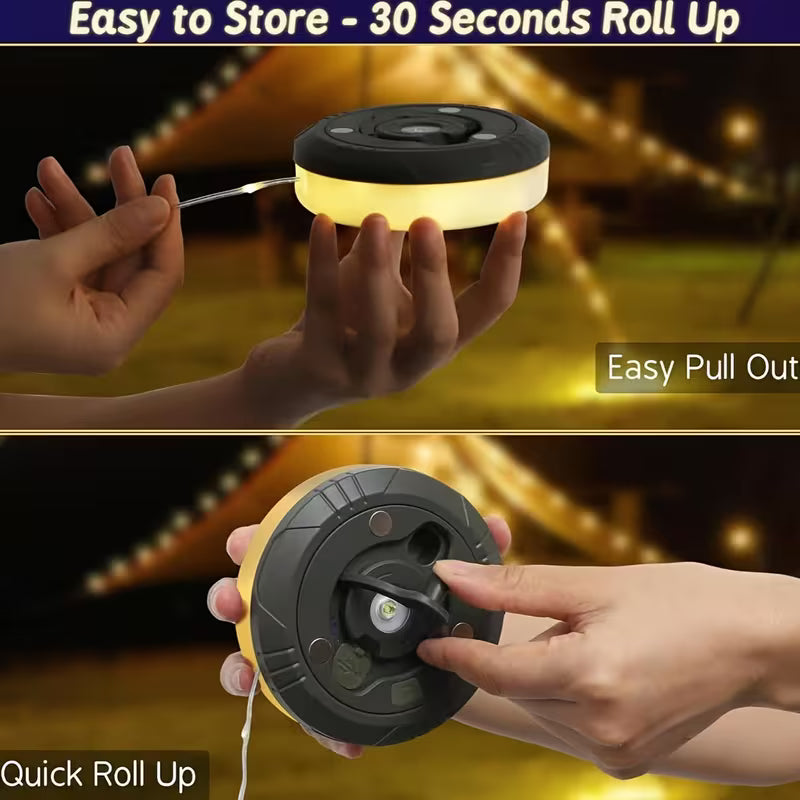 4 in 1 rechargable and retractable string lights